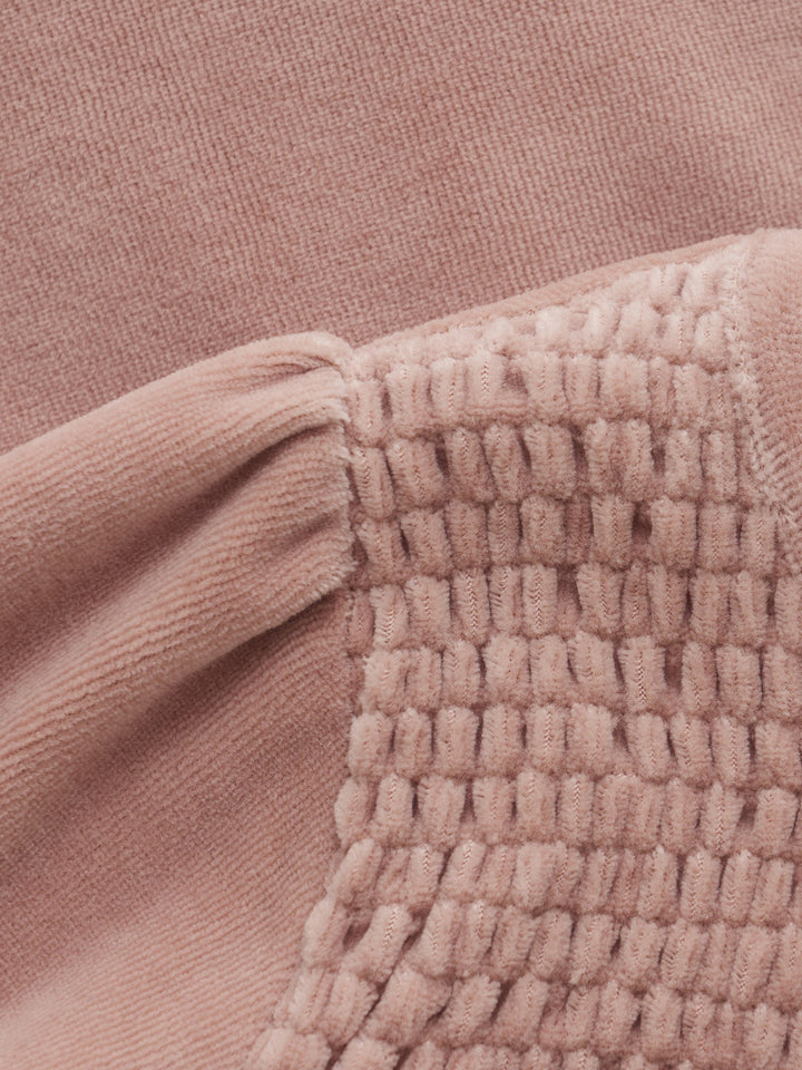 HUTTEliHUT Kjole i velour med lange ermer - Adobe Rose for barn - Brobrobrille
