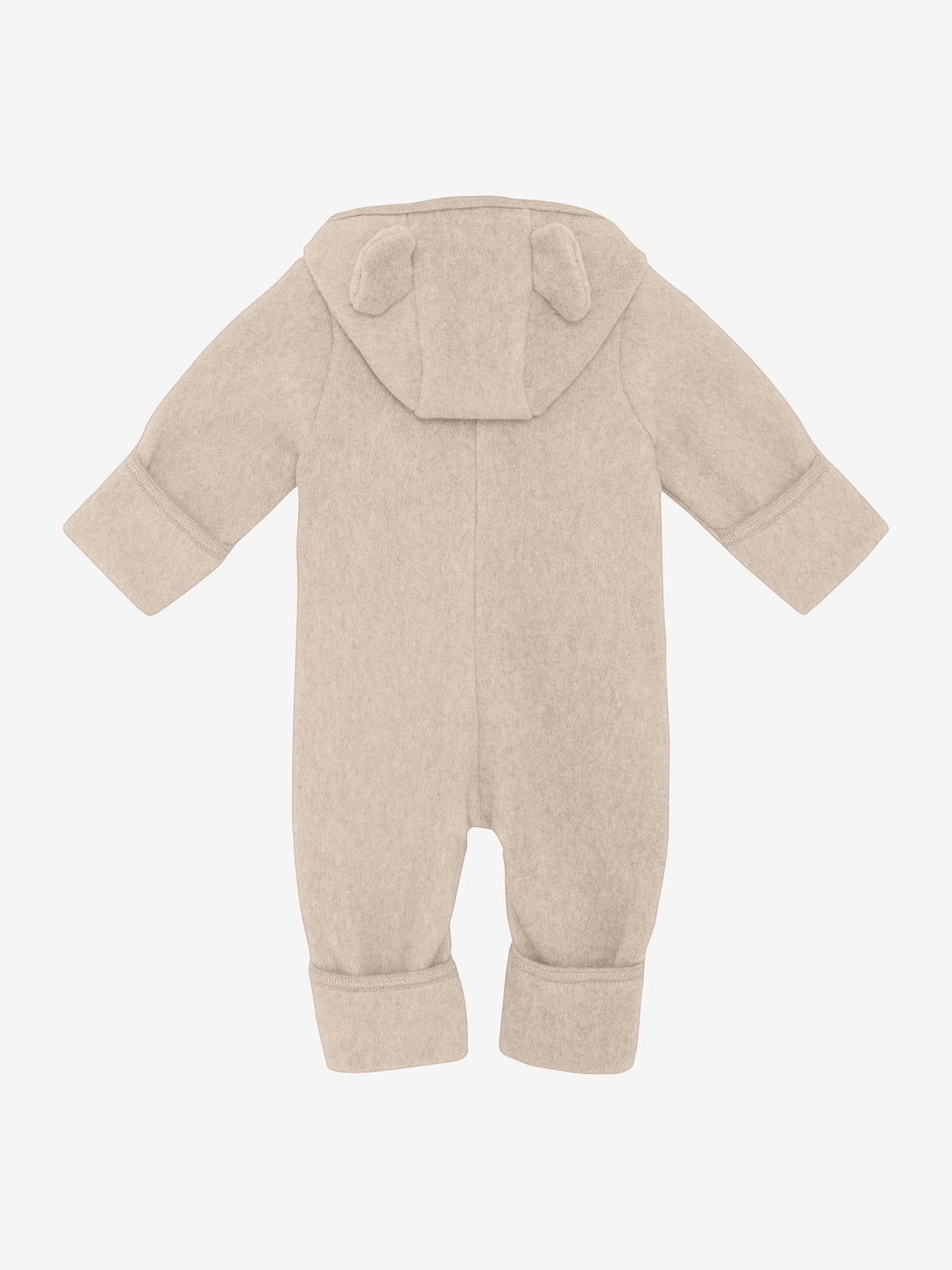 HUTTEliHUT Pramdress i bomullsfleece med bjørneører - Camel Melange for barn - Brobrobrille