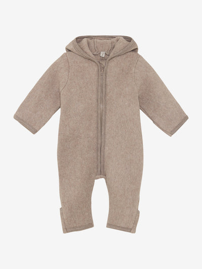 HUTTEliHUT Pramdress i bomullsfleece med bjørneører - Savannah Melange for barn - Brobrobrille