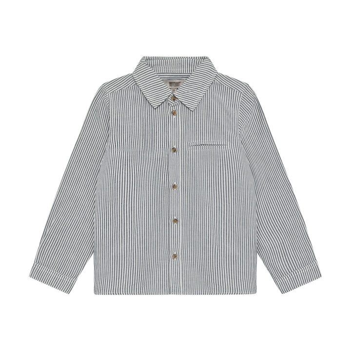 HUTTEliHUT Skjorte LS YD Stripe for barn - Bering Sea for barn - Brobrobrille