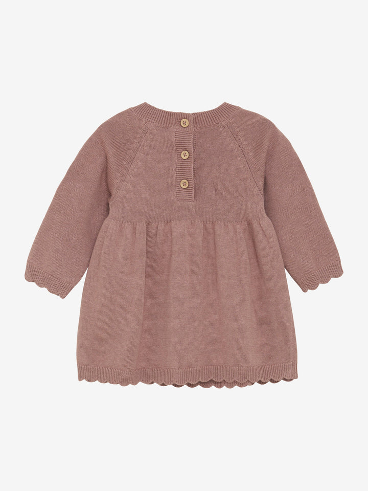 HUTTEliHUT Strikkekjole med lange ermer – Burlwood for barn - Brobrobrille