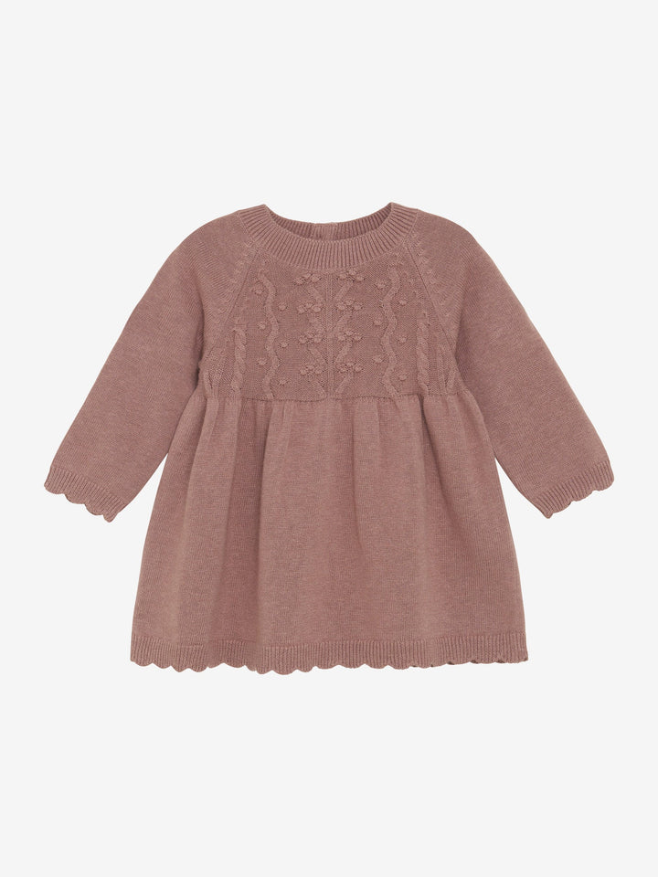 HUTTEliHUT Strikkekjole med lange ermer – Burlwood for barn - Brobrobrille