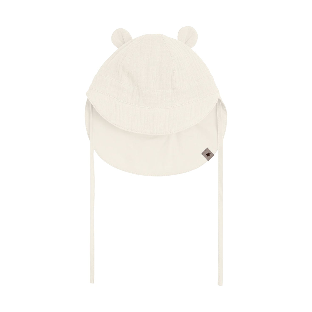 HUTTEliHUT Summer Hat Ears Muslin Solhatt - Antique White for barn - Brobrobrille