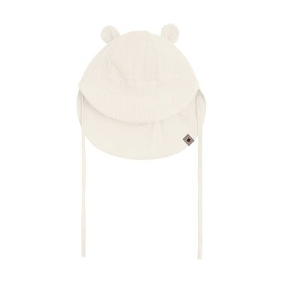 HUTTEliHUT Summer Hat Ears Muslin Solhatt - Antique White for barn - Brobrobrille