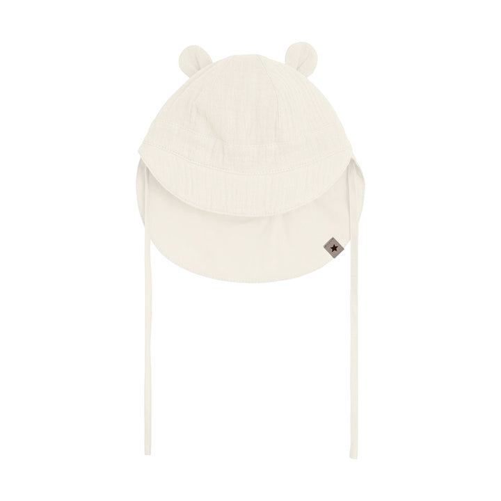 HUTTEliHUT Summer Hat Ears Muslin Solhatt - Antique White for barn - Brobrobrille