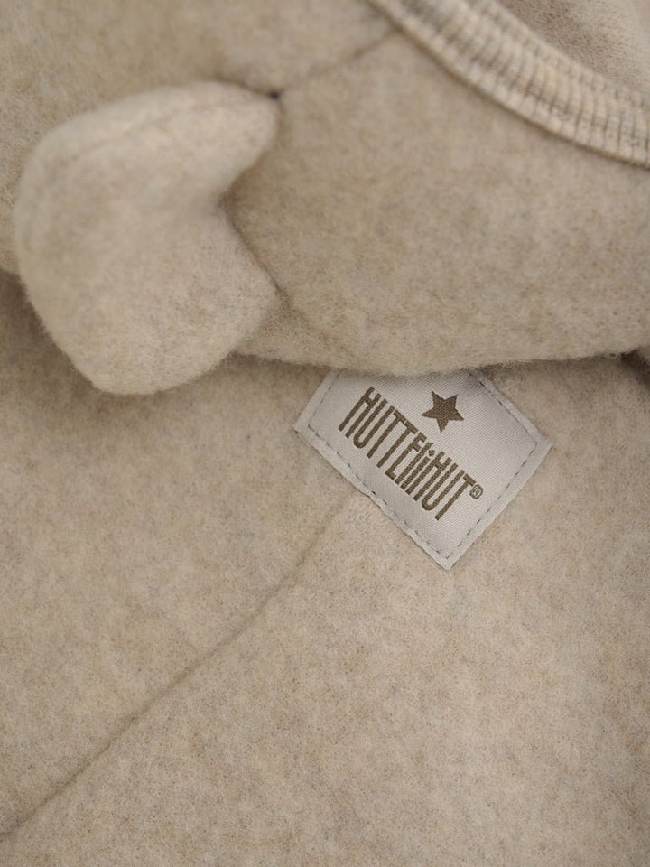 HUTTEliHUT Ulldress med Bjørneører – Camel Melange for barn - Brobrobrille