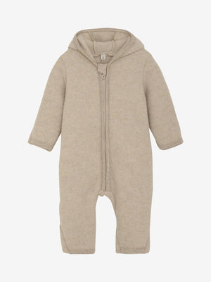 HUTTEliHUT Ulldress med Bjørneører – Camel Melange for barn - Brobrobrille