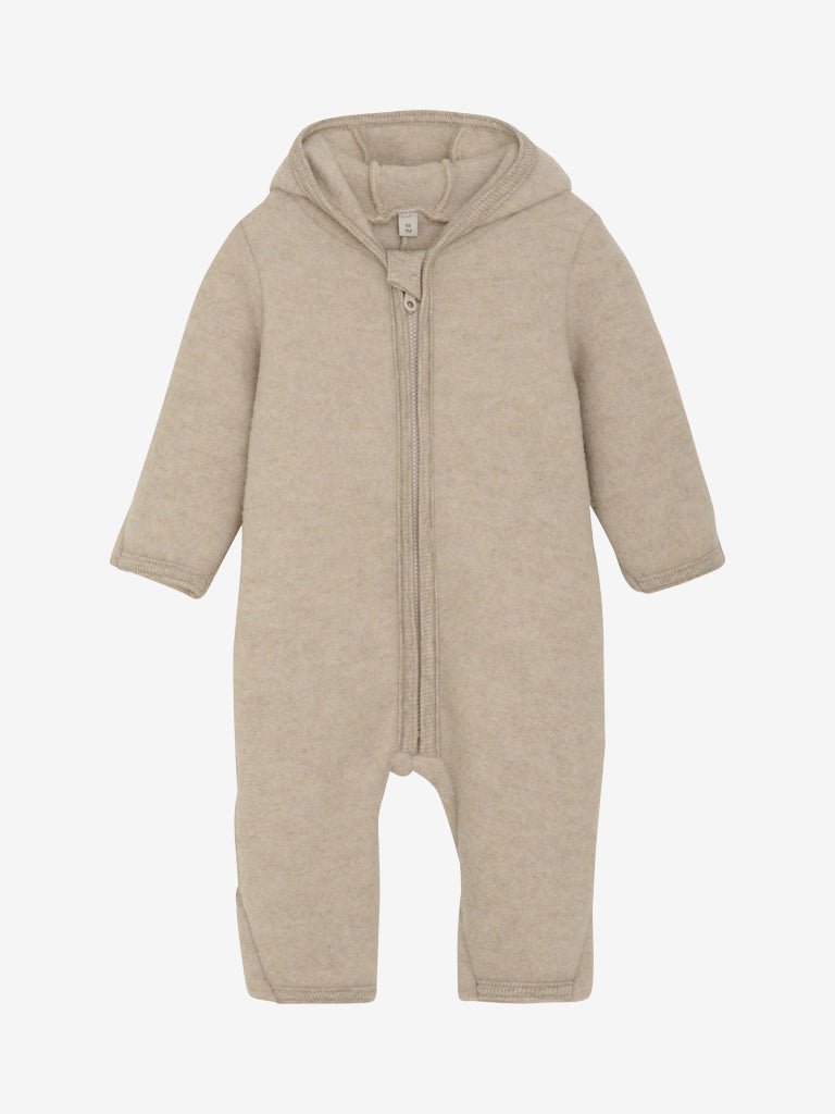 HUTTEliHUT Ulldress med Bjørneører – Camel Melange for barn - Brobrobrille