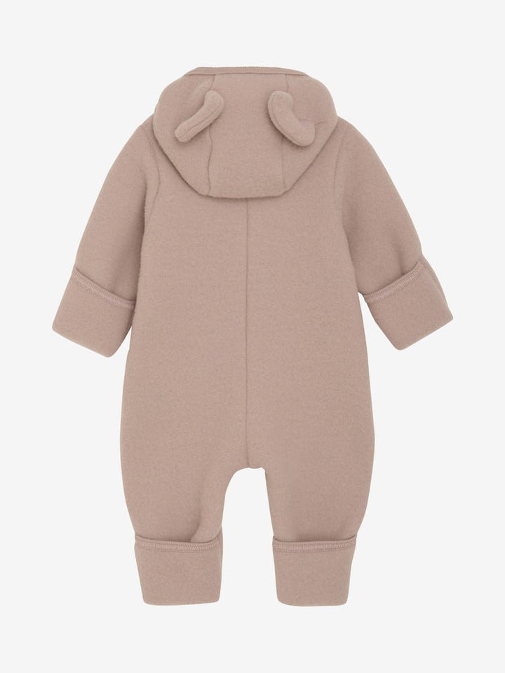 HUTTEliHUT Ullfleece heldress med hette og ører – Mahogany Rose for barn - Brobrobrille