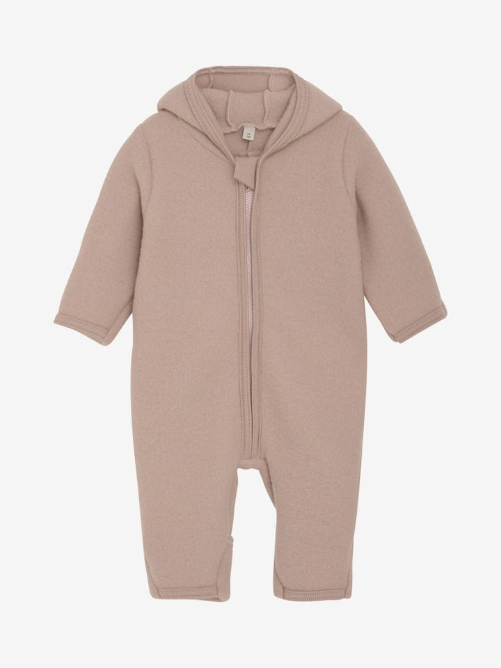 HUTTEliHUT Ullfleece heldress med hette og ører – Mahogany Rose for barn - Brobrobrille
