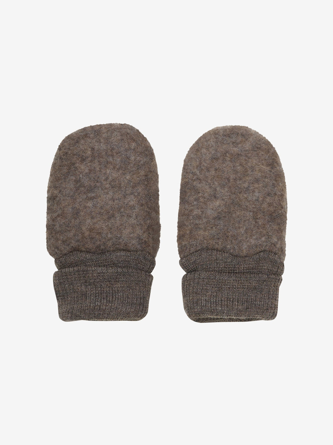 HUTTEliHUT Votter i ullfleece 2 - lags – Brun Melange for barn - Brobrobrille