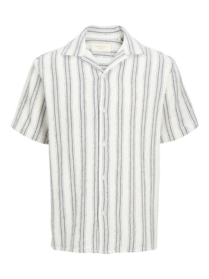 Jack & Jones JR Coba Stripete Resortskjorte - Cloud Dancer for barn - Brobrobrille