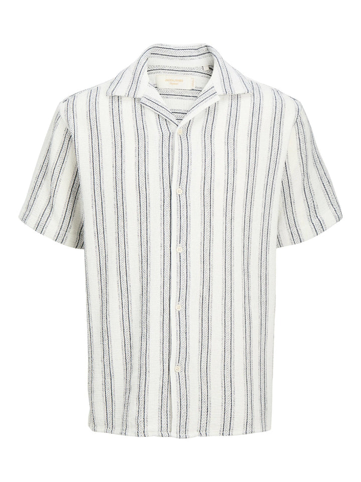 Jack & Jones JR Coba Stripete Resortskjorte - Cloud Dancer for barn - Brobrobrille