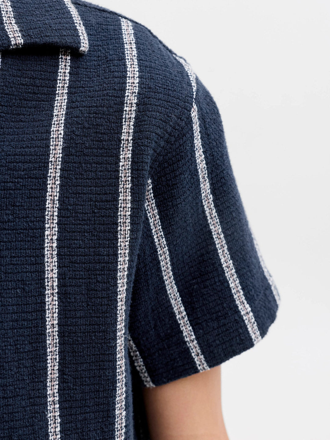 Jack & Jones JR Coba Stripete Resortskjorte - Sky Captain for barn - Brobrobrille