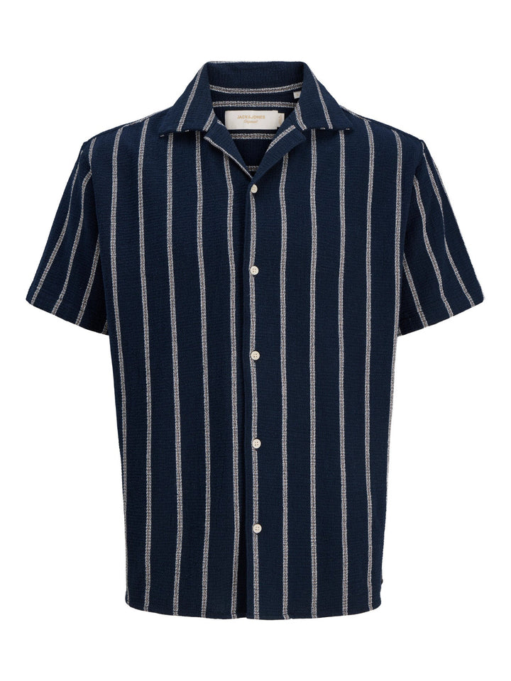 Jack & Jones JR Coba Stripete Resortskjorte - Sky Captain for barn - Brobrobrille