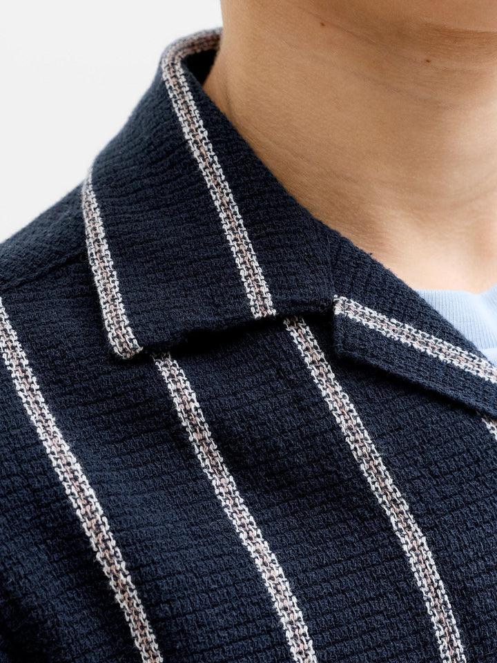 Jack & Jones JR Coba Stripete Resortskjorte - Sky Captain for barn - Brobrobrille