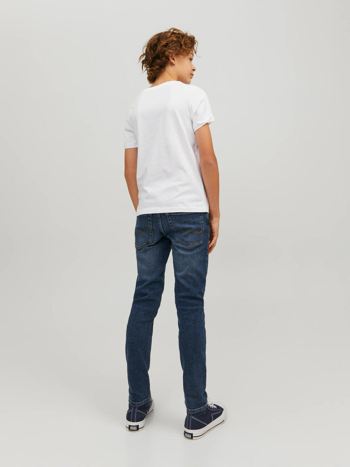 Jack & Jones JR Corp Logo T - skjorte 2 - pk – Navy Blazer / White for barn - Brobrobrille