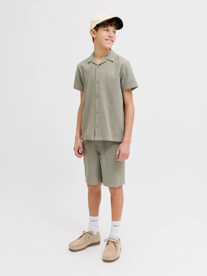 Jack & Jones JR Global Waffle Resort Skjorte - Vetiver for barn - Brobrobrille