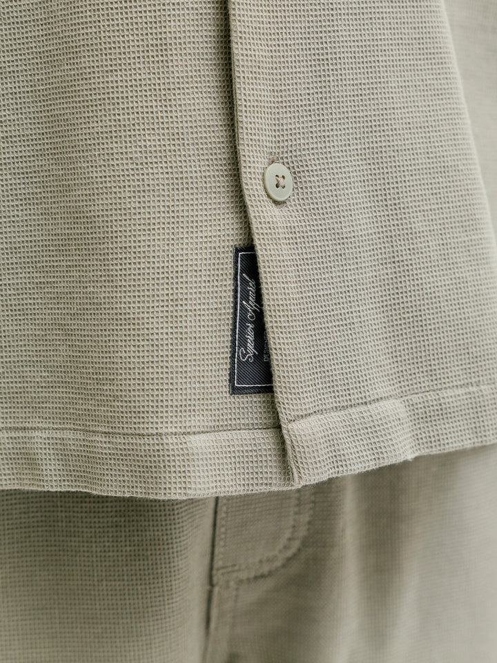 Jack & Jones JR Global Waffle Resort Skjorte - Vetiver for barn - Brobrobrille