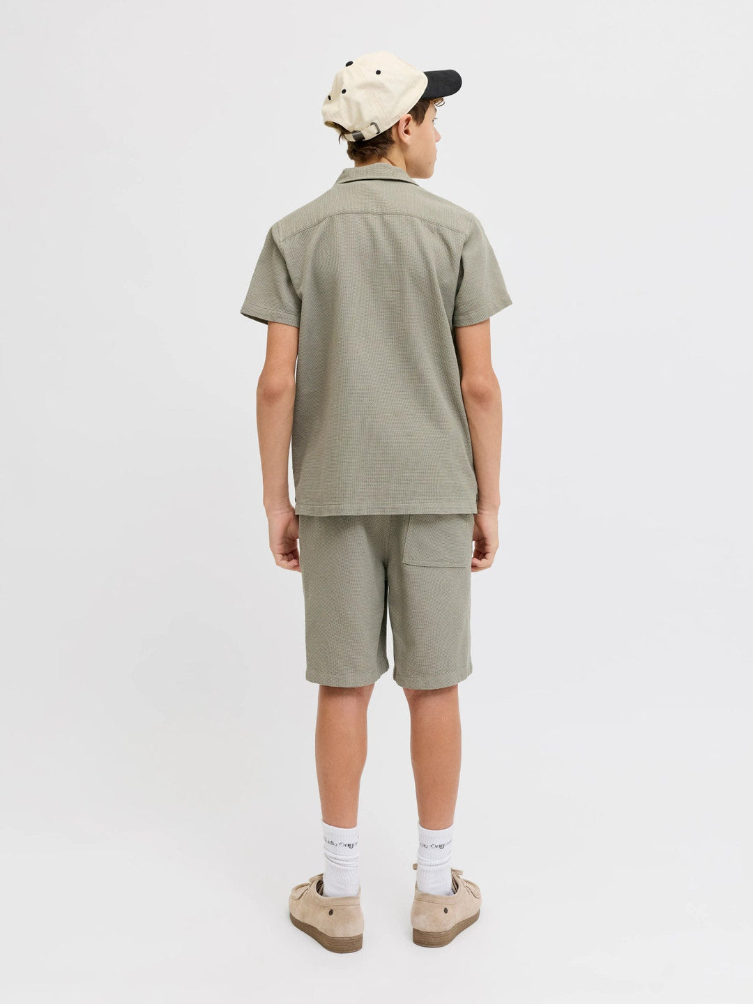 Jack & Jones JR Global Waffle Resort Skjorte - Vetiver for barn - Brobrobrille