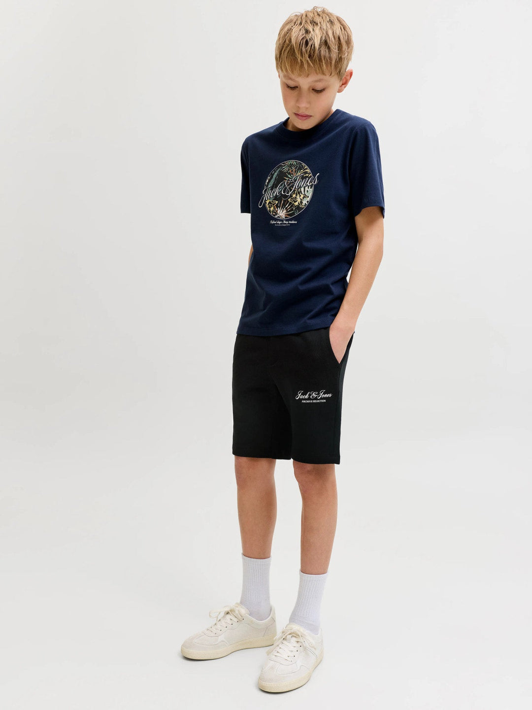 Jack & Jones JR Gordon Archive Sweatshorts - Black for barn - Brobrobrille