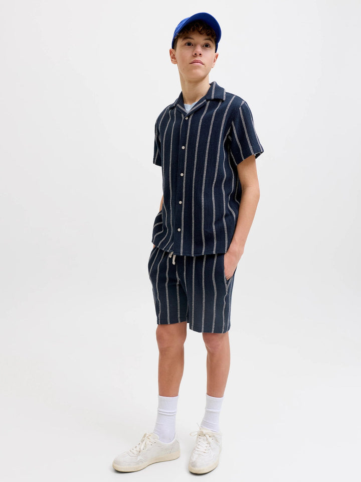 Jack & Jones JR Jaiden Coba Stripete Shorts – Sky Captain for barn - Brobrobrille
