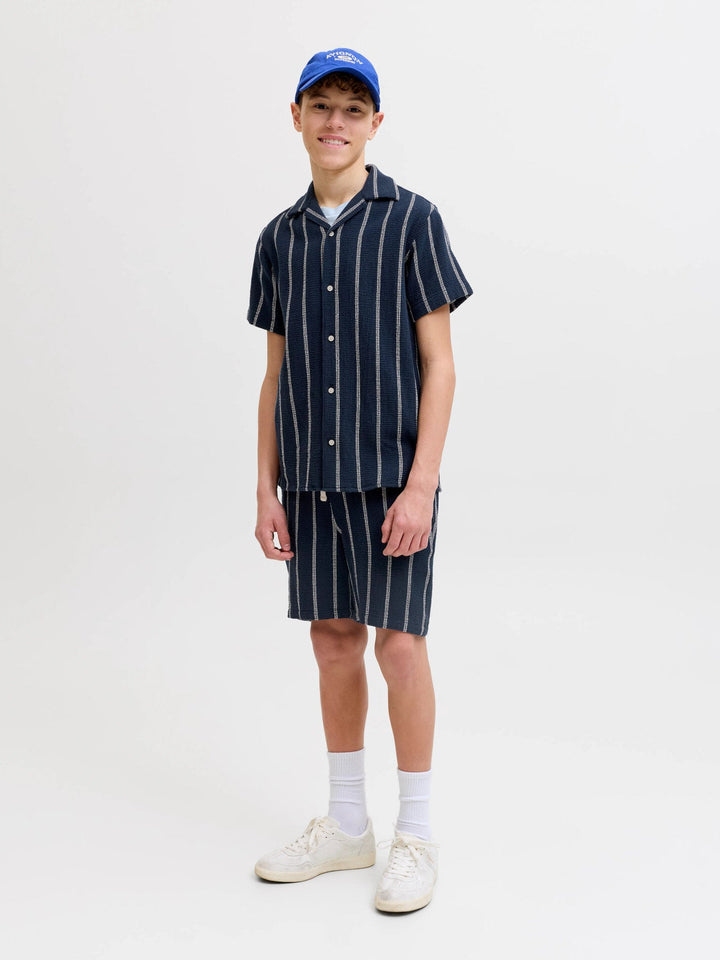 Jack & Jones JR Jaiden Coba Stripete Shorts – Sky Captain for barn - Brobrobrille