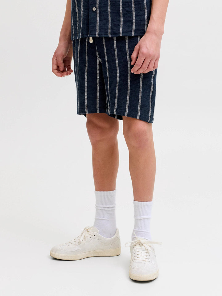 Jack & Jones JR Jaiden Coba Stripete Shorts – Sky Captain for barn - Brobrobrille
