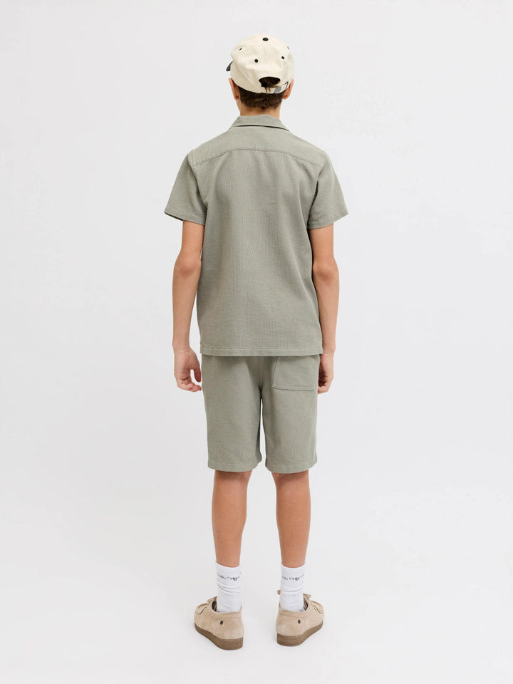 Jack & Jones JR Jaiden Waffle Shorts - Vetiver for barn - Brobrobrille