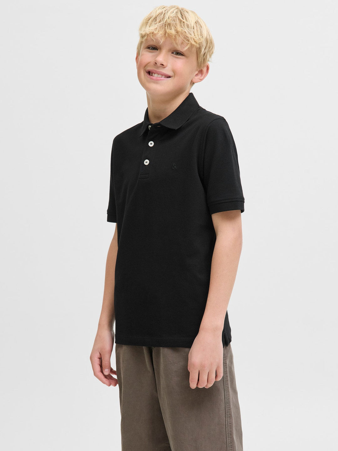 Jack & Jones JR Paulos Polo T - skjorte - Black for barn - Brobrobrille
