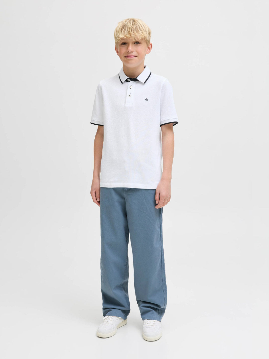 Jack & Jones JR Paulos Polo T - skjorte - White for barn - Brobrobrille
