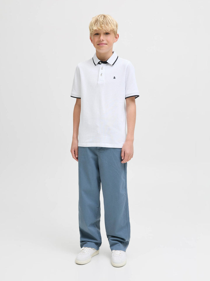 Jack & Jones JR Paulos Polo T - skjorte - White for barn - Brobrobrille