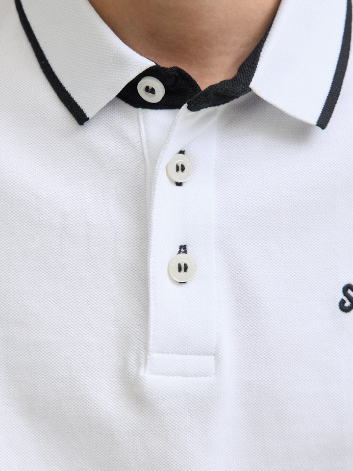 Jack & Jones JR Paulos Polo T - skjorte - White for barn - Brobrobrille