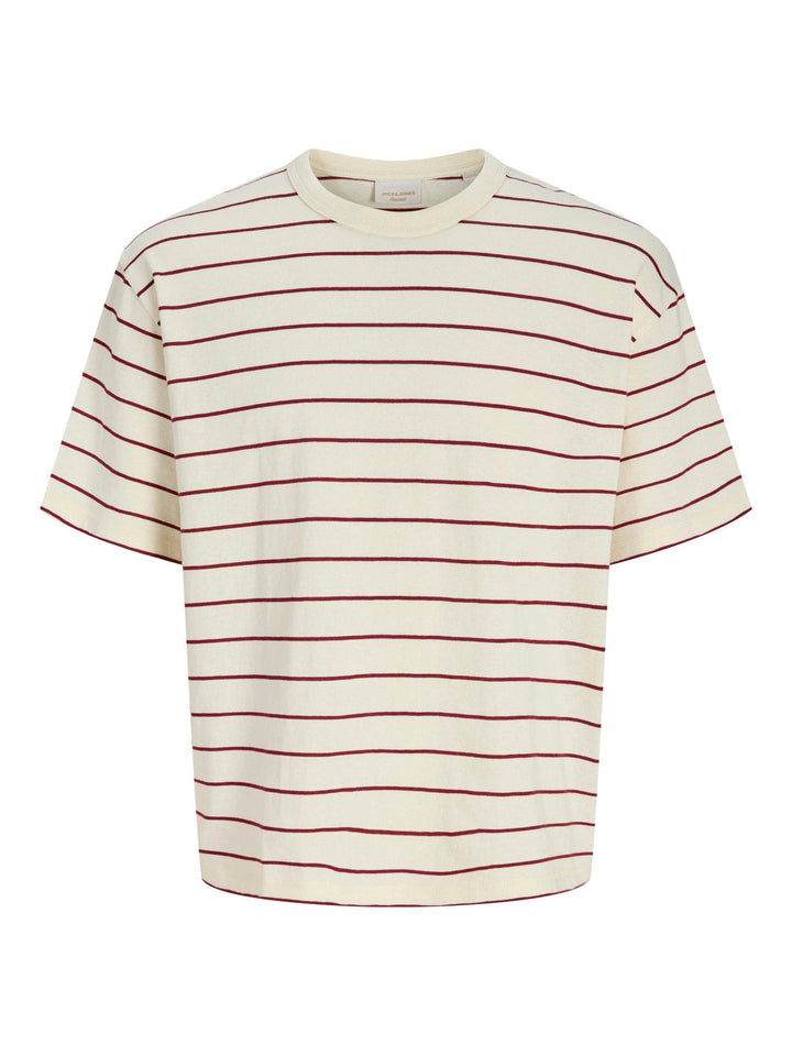 Jack & Jones JR Savona Stripe T - skjorte – Antique White for barn - Brobrobrille