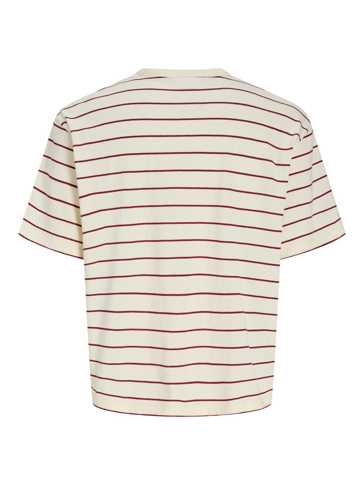 Jack & Jones JR Savona Stripe T - skjorte – Antique White for barn - Brobrobrille