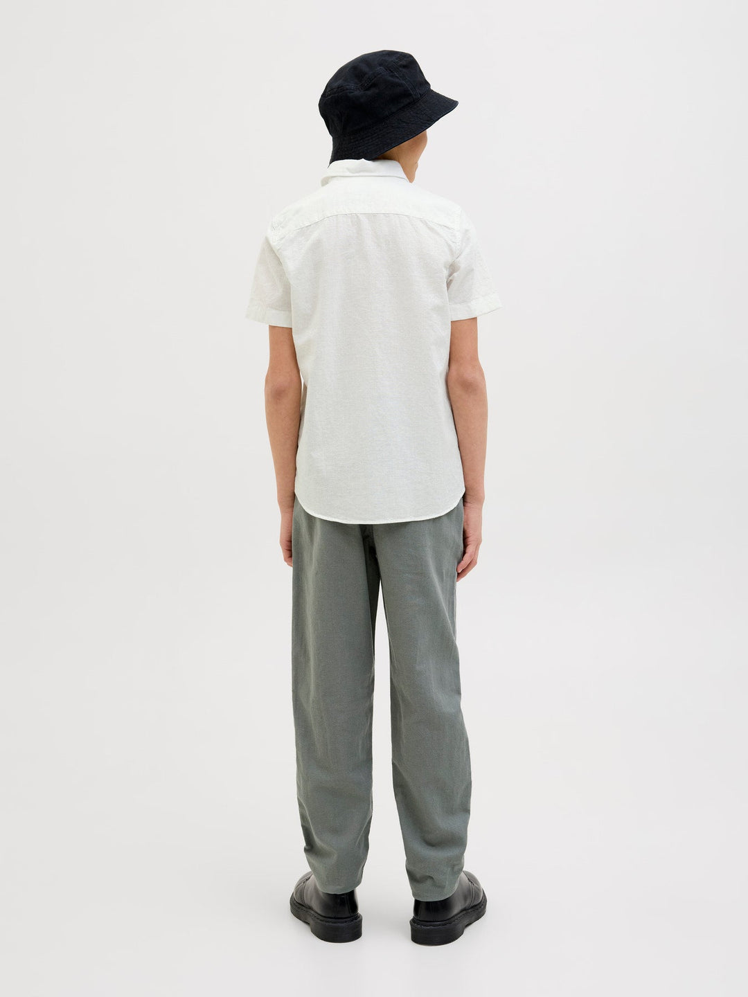 Jack & Jones Junior Breeze linskjorte med korte ermer – Hvit for barn - Brobrobrille