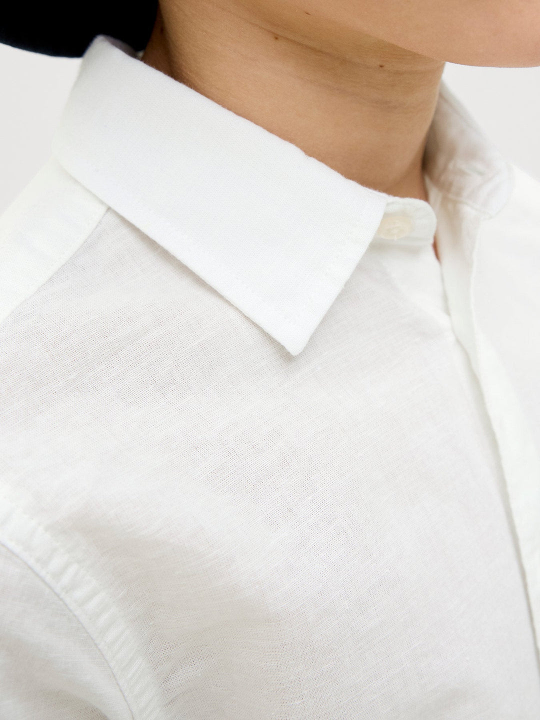 Jack & Jones Junior Breeze linskjorte med korte ermer – Hvit for barn - Brobrobrille