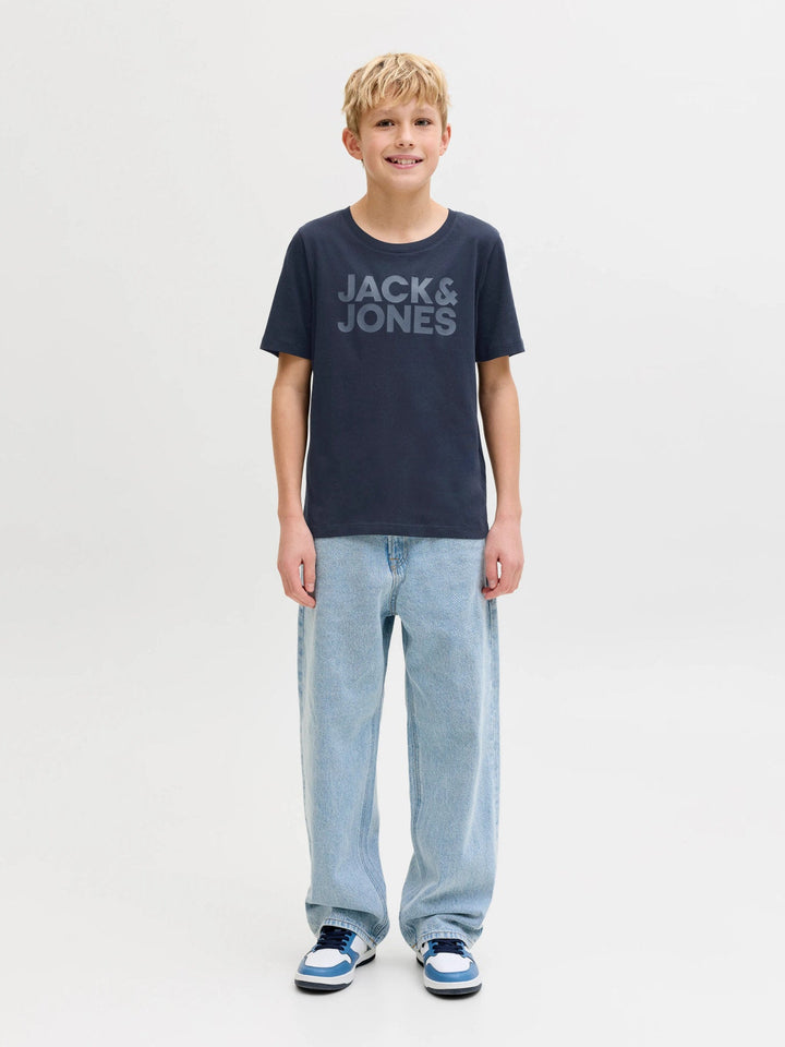 Jack & Jones Junior Corp Logo T - skjorte 2 - pk - Black Tonal / Navy Blazer for barn - Brobrobrille