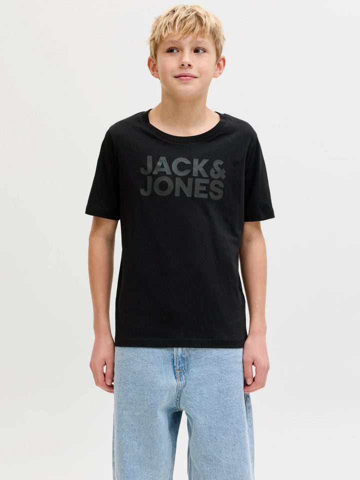 Jack & Jones Junior Corp Logo T - skjorte 2 - pk - Black Tonal / Navy Blazer for barn - Brobrobrille