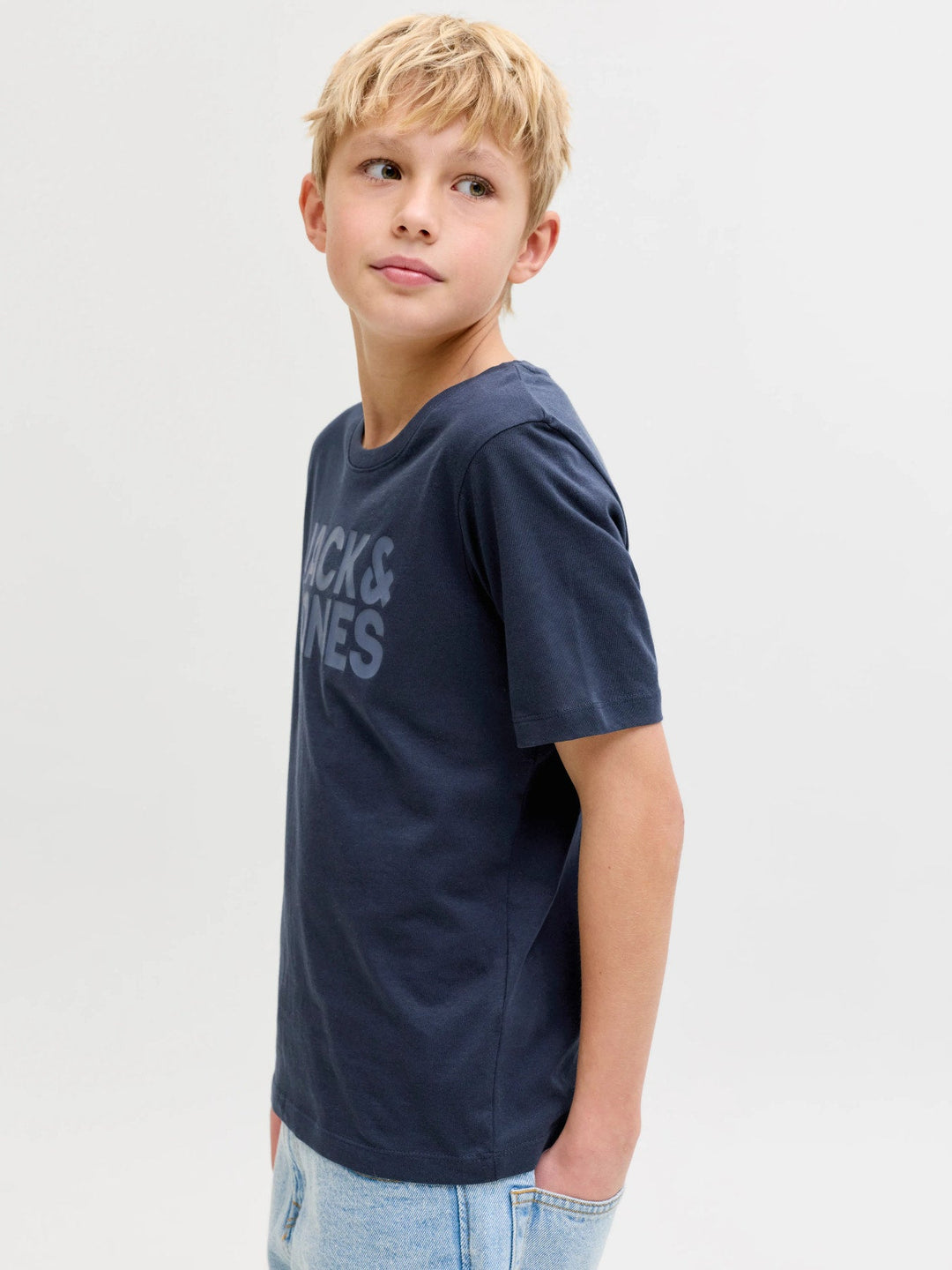 Jack & Jones Junior Corp Logo T - skjorte 2 - pk - Black Tonal / Navy Blazer for barn - Brobrobrille