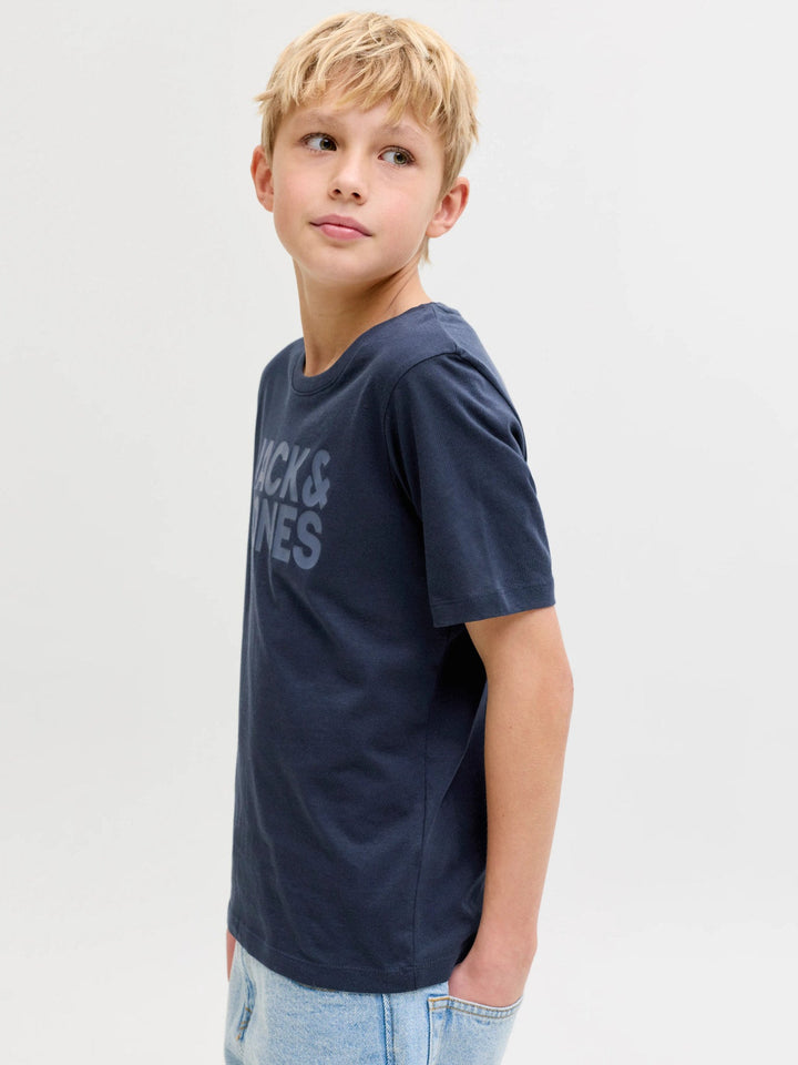 Jack & Jones Junior Corp Logo T - skjorte 2 - pk - Black Tonal / Navy Blazer for barn - Brobrobrille