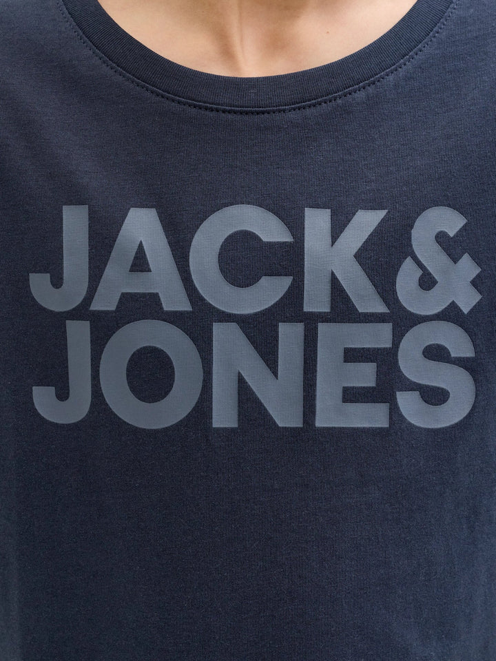 Jack & Jones Junior Corp Logo T - skjorte 2 - pk - Black Tonal / Navy Blazer for barn - Brobrobrille