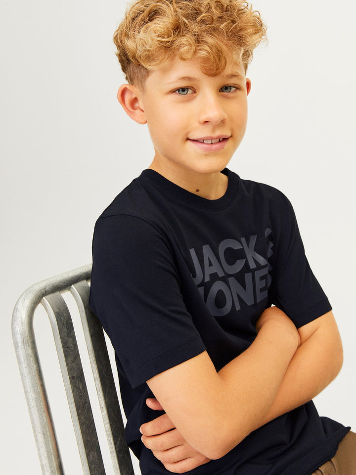 Jack & Jones Junior Corp Logo T - skjorte - Black for barn - Brobrobrille