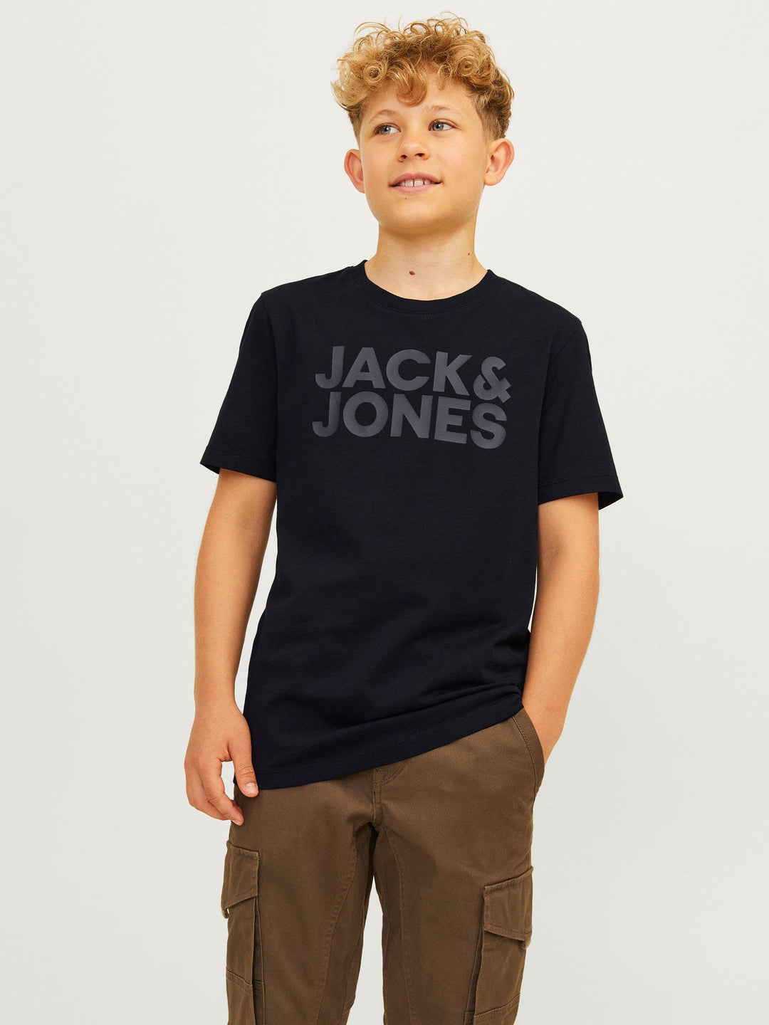 Jack & Jones Junior Corp Logo T - skjorte - Black for barn - Brobrobrille