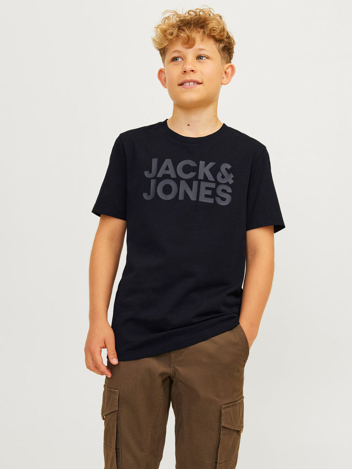 Jack & Jones Junior Corp Logo T - skjorte - Black for barn - Brobrobrille