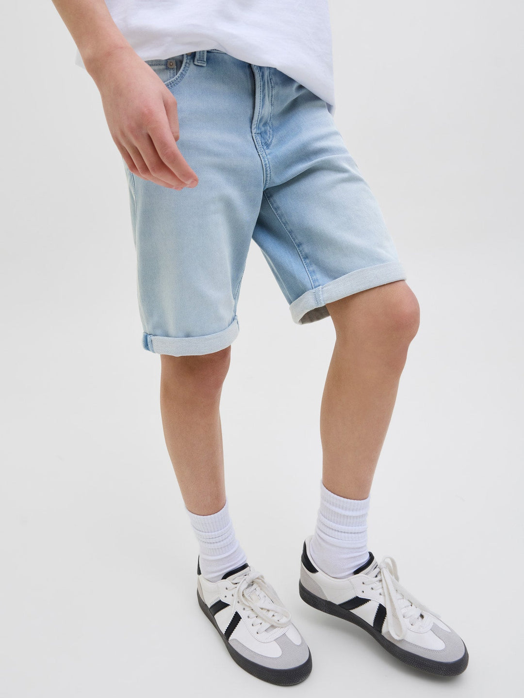 Jack & Jones Junior Rick denimshorts med stretch – Blue Denim for barn - Brobrobrille