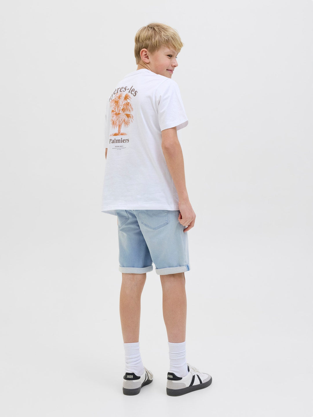 Jack & Jones Junior Rick denimshorts med stretch – Blue Denim for barn - Brobrobrille