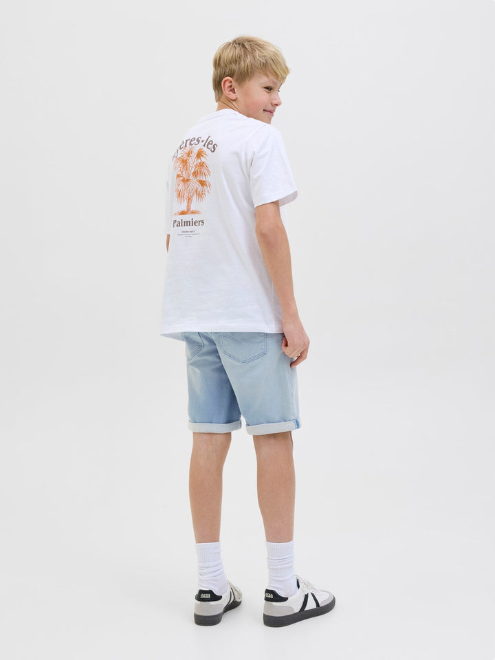 Jack & Jones Junior Rick denimshorts med stretch – Blue Denim for barn - Brobrobrille