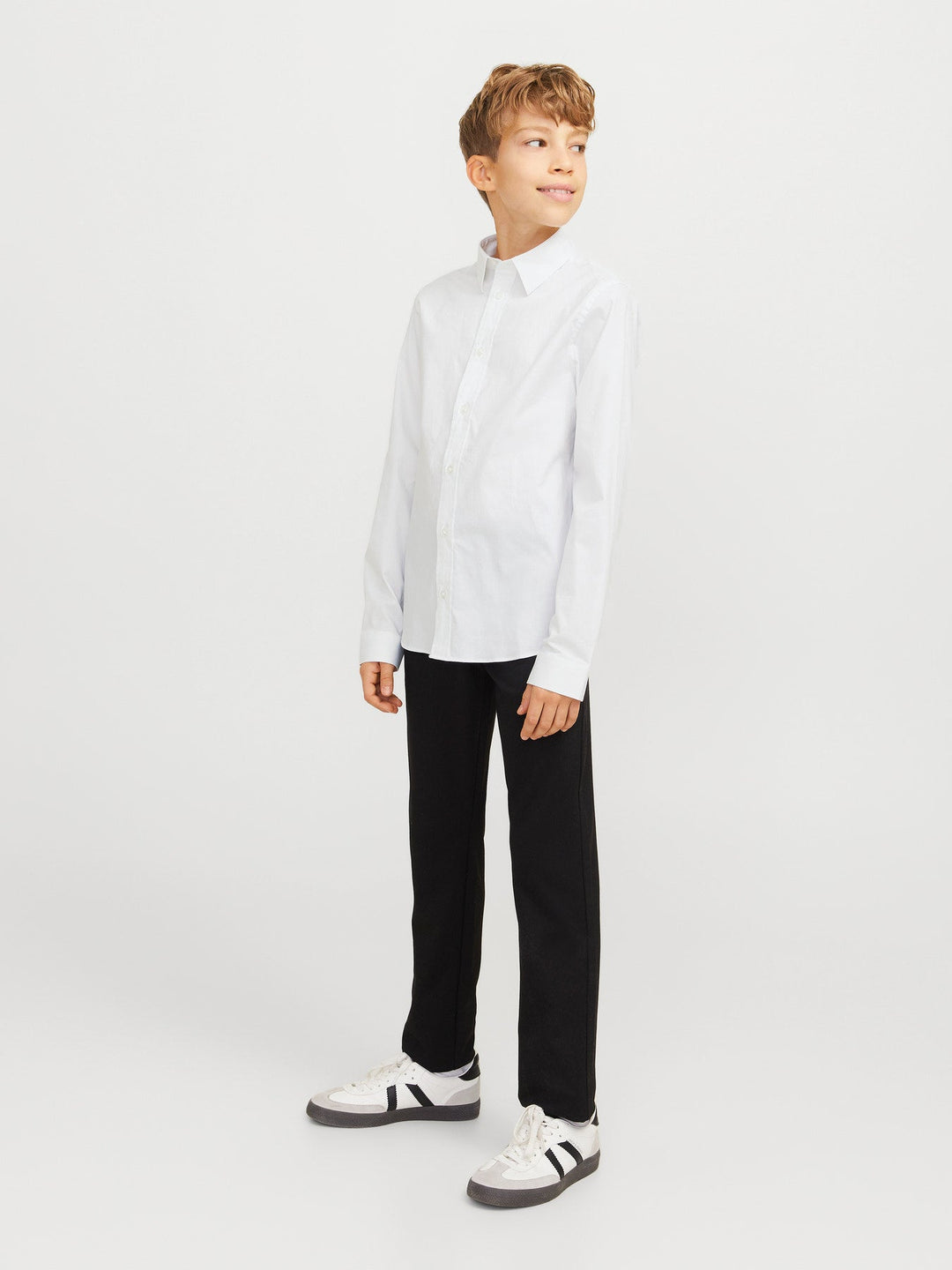 Jack&Jones Junior Axel stretchskjorte – White for barn - Brobrobrille