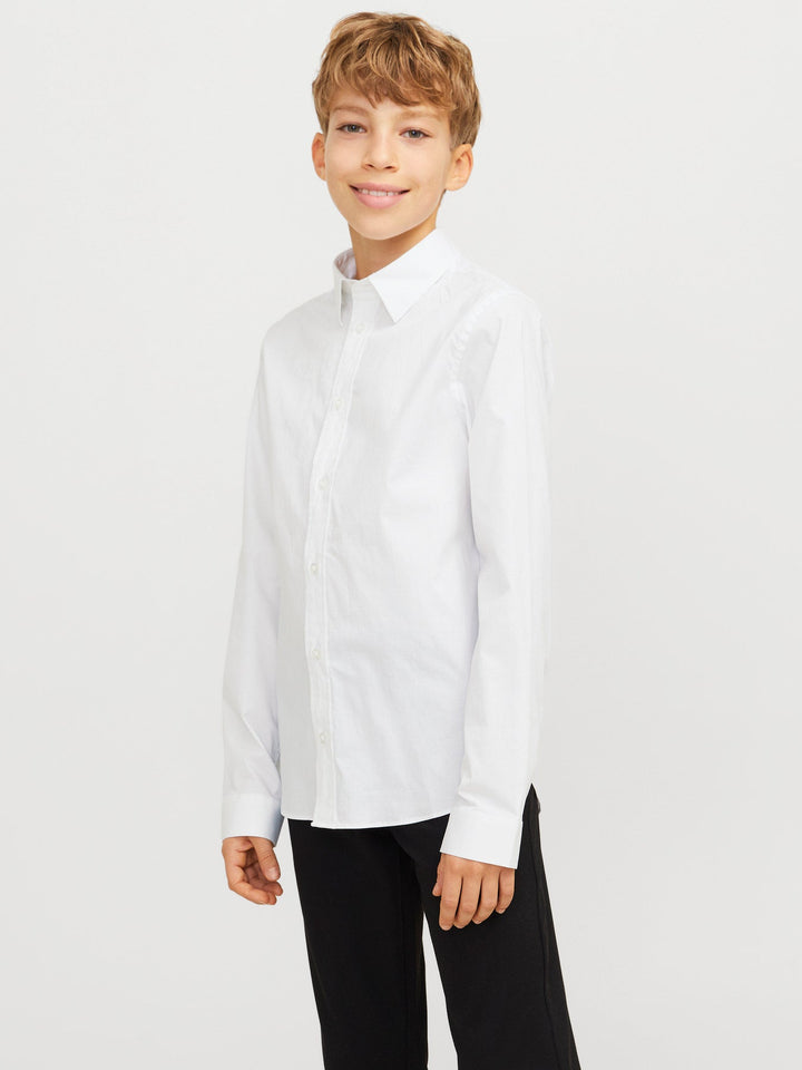 Jack&Jones Junior Axel stretchskjorte – White for barn - Brobrobrille